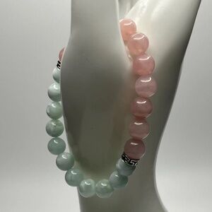 3/$40 NWOT Handmade Angelite & Madagascar Rose Quartz Bracelet: